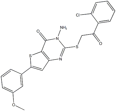 3-amino-2-{[2-(2-chlorophenyl)-2-oxoethyl]sulfanyl}-6-(3-methoxyphenyl)thieno[3,2-d]pyrimidin-4(3H)-one 结构式