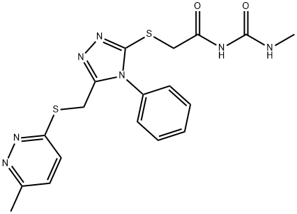 N-methyl-N'-{[(5-{[(6-methyl-3-pyridazinyl)sulfanyl]methyl}-4-phenyl-4H-1,2,4-triazol-3-yl)sulfanyl]acetyl}urea Structure