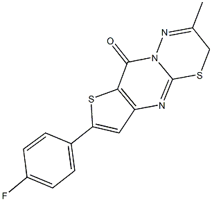 8-(4-fluorophenyl)-3-methyl-2H,6H-thieno[3',2':4,5]pyrimido[2,1-b][1,3,4]thiadiazin-6-one 结构式