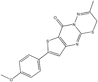 8-(4-methoxyphenyl)-3-methyl-2H,6H-thieno[3',2':4,5]pyrimido[2,1-b][1,3,4]thiadiazin-6-one,1065097-31-5,结构式