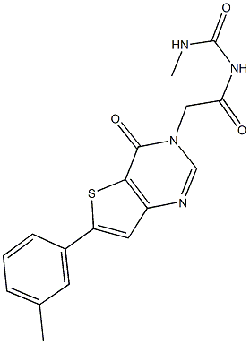 N-methyl-N'-[(6-(3-methylphenyl)-4-oxothieno[3,2-d]pyrimidin-3(4H)-yl)acetyl]urea Struktur