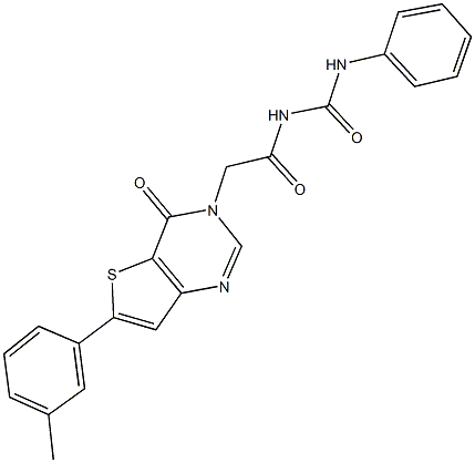 N-[(6-(3-methylphenyl)-4-oxothieno[3,2-d]pyrimidin-3(4H)-yl)acetyl]-N'-phenylurea 化学構造式