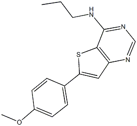 N-[6-(4-methoxyphenyl)thieno[3,2-d]pyrimidin-4-yl]-N-propylamine Structure