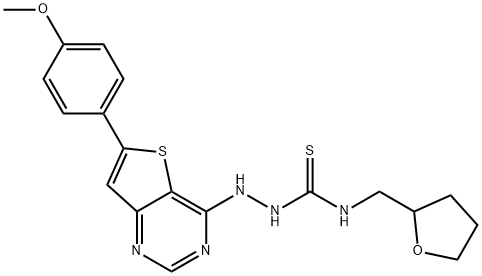 2-[6-(4-methoxyphenyl)thieno[3,2-d]pyrimidin-4-yl]-N-(tetrahydro-2-furanylmethyl)hydrazinecarbothioamide,1065097-67-7,结构式