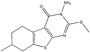 3-amino-7-methyl-2-(methylsulfanyl)-5,6,7,8-tetrahydro[1]benzothieno[2,3-d]pyrimidin-4(3H)-one 结构式