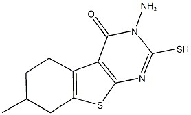 3-amino-7-methyl-2-sulfanyl-5,6,7,8-tetrahydro[1]benzothieno[2,3-d]pyrimidin-4(3H)-one 结构式
