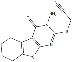 [(3-amino-4-oxo-3,4,5,6,7,8-hexahydro[1]benzothieno[2,3-d]pyrimidin-2-yl)sulfanyl]acetonitrile Structure
