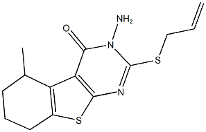 2-(allylsulfanyl)-3-amino-5-methyl-5,6,7,8-tetrahydro[1]benzothieno[2,3-d]pyrimidin-4(3H)-one,1065099-08-2,结构式