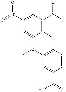 4-{2,4-bisnitrophenoxy}-3-methoxybenzoic acid Struktur