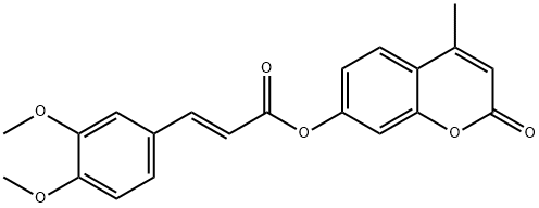 4-methyl-2-oxo-2H-chromen-7-yl 3-(3,4-dimethoxyphenyl)acrylate Struktur