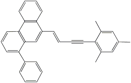 9-(4-mesityl-1-buten-3-ynyl)-1-phenylphenanthrene Struktur