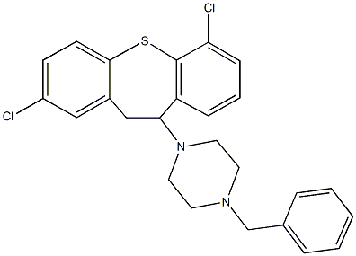 1-benzyl-4-(2,6-dichloro-10,11-dihydrodibenzo[b,f]thiepin-10-yl)piperazine Structure