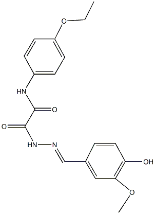 N-(4-ethoxyphenyl)-2-[2-(4-hydroxy-3-methoxybenzylidene)hydrazino]-2-oxoacetamide Struktur