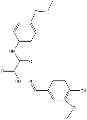 N-(4-ethoxyphenyl)-2-[2-(4-hydroxy-3-methoxybenzylidene)hydrazino]-2-oxoacetamide,107176-35-2,结构式