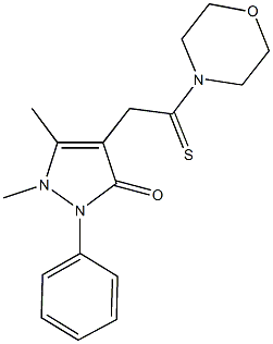 1,5-dimethyl-4-[2-(4-morpholinyl)-2-thioxoethyl]-2-phenyl-1,2-dihydro-3H-pyrazol-3-one,107457-44-3,结构式