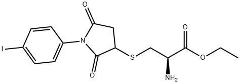 ethyl 2-amino-3-{[1-(4-iodophenyl)-2,5-dioxo-3-pyrrolidinyl]sulfanyl}propanoate Struktur