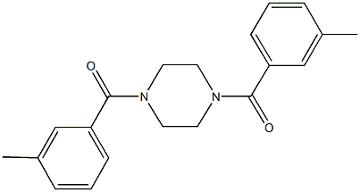 1,4-ビス(3-メチルベンゾイル)ピペラジン 化学構造式