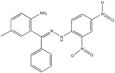 (2-amino-5-methylphenyl)(phenyl)methanone {2,4-bisnitrophenyl}hydrazone 结构式