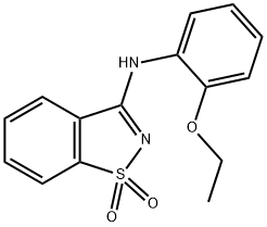 N-(1,1-dioxido-1,2-benzisothiazol-3-yl)-N-(2-ethoxyphenyl)amine 化学構造式