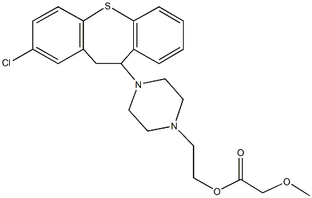 2-[4-(2-chloro-10,11-dihydrodibenzo[b,f]thiepin-10-yl)-1-piperazinyl]ethyl methoxyacetate 结构式