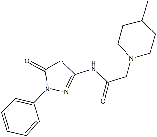 2-(4-methyl-1-piperidinyl)-N-(5-oxo-1-phenyl-4,5-dihydro-1H-pyrazol-3-yl)acetamide Struktur