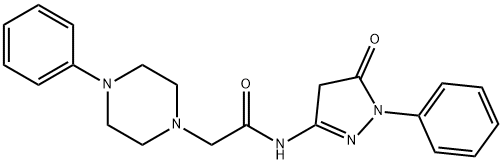 N-(5-oxo-1-phenyl-4,5-dihydro-1H-pyrazol-3-yl)-2-(4-phenyl-1-piperazinyl)acetamide 结构式