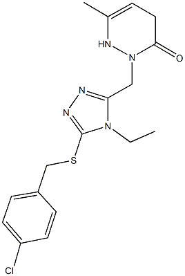 2-({5-[(4-chlorobenzyl)sulfanyl]-4-ethyl-4H-1,2,4-triazol-3-yl}methyl)-6-methyl-1,4-dihydro-3(2H)-pyridazinone Structure