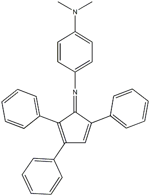 N~1~,N~1~-dimethyl-N~4~-(2,3,5-triphenyl-2,4-cyclopentadien-1-ylidene)-1,4-benzenediamine 结构式