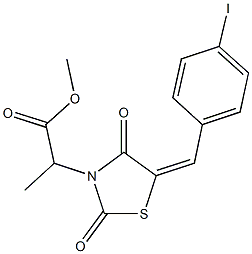 methyl 2-[5-(4-iodobenzylidene)-2,4-dioxo-1,3-thiazolidin-3-yl]propanoate Struktur