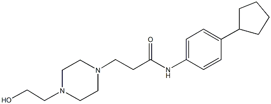 N-(4-cyclopentylphenyl)-3-[4-(2-hydroxyethyl)-1-piperazinyl]propanamide Struktur