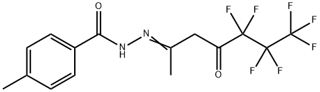 N'-(4,4,5,5,6,6,6-heptafluoro-1-methyl-3-oxohexylidene)-4-methylbenzohydrazide Structure