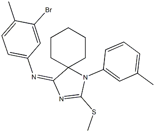 N-(3-bromo-4-methylphenyl)-N-[1-(3-methylphenyl)-2-(methylsulfanyl)-1,3-diazaspiro[4.5]dec-2-en-4-ylidene]amine Structure