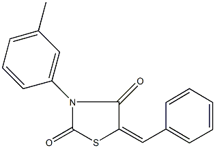 5-benzylidene-3-(3-methylphenyl)-1,3-thiazolidine-2,4-dione 结构式