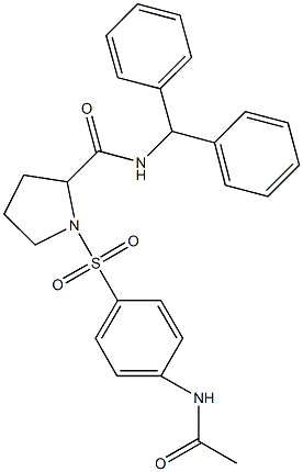 1-{[4-(acetylamino)phenyl]sulfonyl}-N-benzhydryl-2-pyrrolidinecarboxamide Struktur