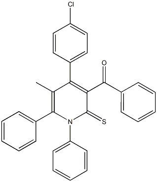 [4-(4-chlorophenyl)-5-methyl-1,6-diphenyl-2-thioxo-1,2-dihydro-3-pyridinyl](phenyl)methanone,109272-57-3,结构式