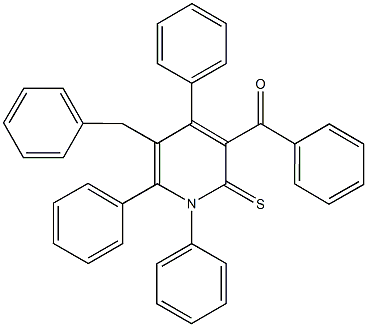 (5-benzyl-1,4,6-triphenyl-2-thioxo-1,2-dihydro-3-pyridinyl)(phenyl)methanone 化学構造式