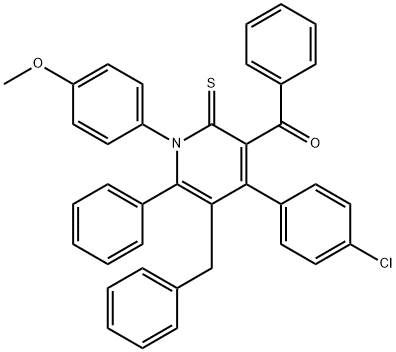 [5-benzyl-4-(4-chlorophenyl)-1-(4-methoxyphenyl)-6-phenyl-2-thioxo-1,2-dihydro-3-pyridinyl](phenyl)methanone Structure