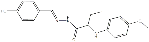 N'-(4-hydroxybenzylidene)-2-(4-methoxyanilino)butanohydrazide|