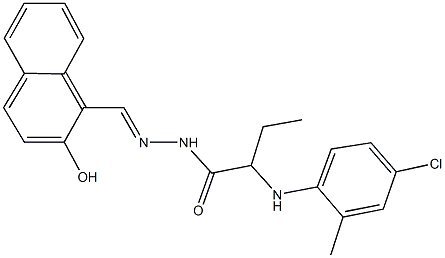 2-(4-chloro-2-methylanilino)-N'-[(2-hydroxy-1-naphthyl)methylene]butanohydrazide,1092934-63-8,结构式