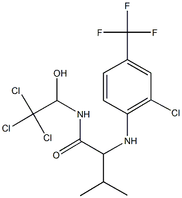 2-[2-chloro-4-(trifluoromethyl)anilino]-3-methyl-N-(2,2,2-trichloro-1-hydroxyethyl)butanamide,1092973-64-2,结构式