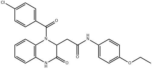 2-[1-(4-chlorobenzoyl)-3-oxo-1,2,3,4-tetrahydro-2-quinoxalinyl]-N-(4-ethoxyphenyl)acetamide 结构式