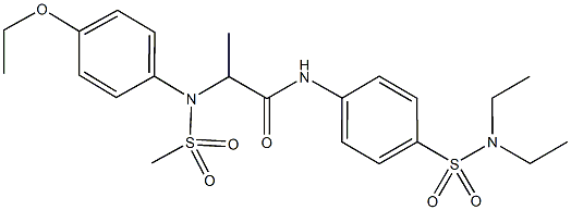 N-{4-[(diethylamino)sulfonyl]phenyl}-2-[4-ethoxy(methylsulfonyl)anilino]propanamide Structure