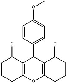 9-(4-メトキシフェニル)-3,4,5,6-テトラヒドロ-9H-キサンテン-1,8(2H,7H)-ジオン 化学構造式