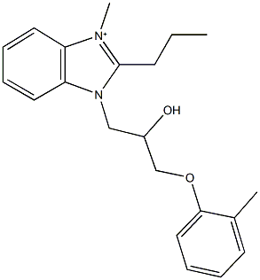 3-[2-hydroxy-3-(2-methylphenoxy)propyl]-1-methyl-2-propyl-3H-benzimidazol-1-ium|