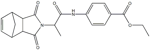 ethyl 4-{[2-(3,5-dioxo-4-azatricyclo[5.2.1.0~2,6~]dec-8-en-4-yl)propanoyl]amino}benzoate Structure