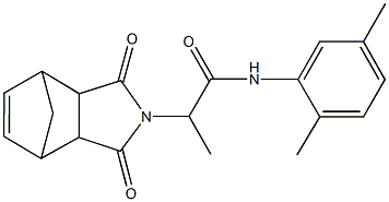 N-(2,5-dimethylphenyl)-2-(3,5-dioxo-4-azatricyclo[5.2.1.0~2,6~]dec-8-en-4-yl)propanamide Struktur