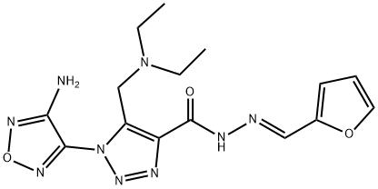 1-(4-amino-1,2,5-oxadiazol-3-yl)-5-[(diethylamino)methyl]-N'-(2-furylmethylene)-1H-1,2,3-triazole-4-carbohydrazide 结构式