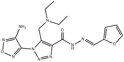 1-(4-amino-1,2,5-oxadiazol-3-yl)-5-[(diethylamino)methyl]-N'-(2-furylmethylene)-1H-1,2,3-triazole-4-carbohydrazide,1098593-60-2,结构式