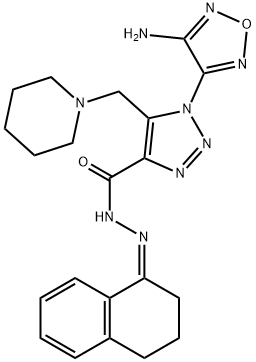 1-(4-amino-1,2,5-oxadiazol-3-yl)-N'-(3,4-dihydro-1(2H)-naphthalenylidene)-5-(1-piperidinylmethyl)-1H-1,2,3-triazole-4-carbohydrazide,1098593-82-8,结构式