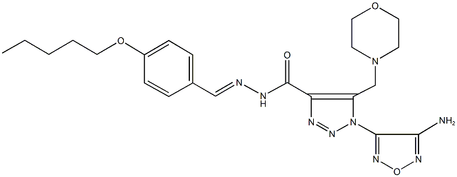 1-(4-amino-1,2,5-oxadiazol-3-yl)-5-(4-morpholinylmethyl)-N'-[4-(pentyloxy)benzylidene]-1H-1,2,3-triazole-4-carbohydrazide Structure